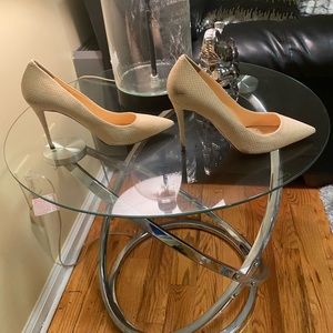 Giuseppe Zanotti light pink heeled shoes pointy toe